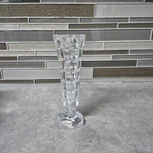 Vintage Crystal Square Cut Cubist Vase